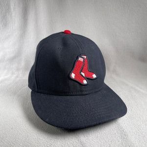 Boston Red Sox Hat Mens Fitted 7 Blue New Era Baseball‎ Cap MLB Embroidered